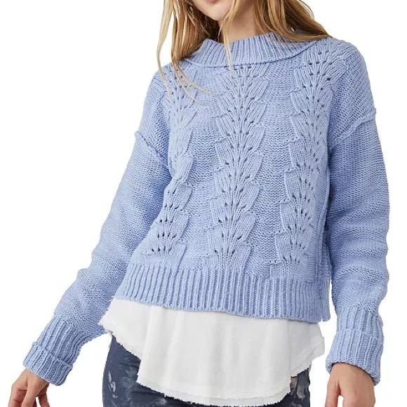 Free People Sweaters - FREE PEOPLE Women's Bell Song Texture-Knit Slightly Cropped Sweater S